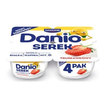 Danio Serek homogenizowany truskawkowy 520 g (4x130 g)