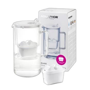 Dzbanek filtrujący Aquaphor szklany Glass poj. 2,5l + wkład Maxfor+ Mg. Kolor szary