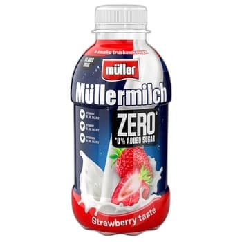 Napój mleczny Müllermilch ZERO mix smaków truskawka oraz banan 400g
