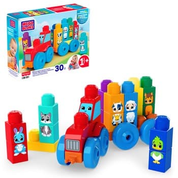Mega Bloks Traktor ze zwierzątkami „Buduj i dopasowuj” Pojazd i klocki JKG33