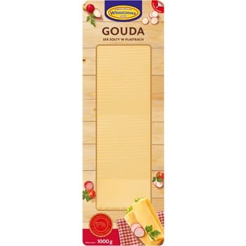 Ser gouda plastry 1 kg Włoszczowa