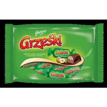 Grześki Cukierki o smaku orzechowym w czekoladzie mlecznej 1 kg