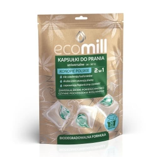 MILL ECO Kapsułki do prania uniwersalne 2w1 z konopiami 30 sztuk