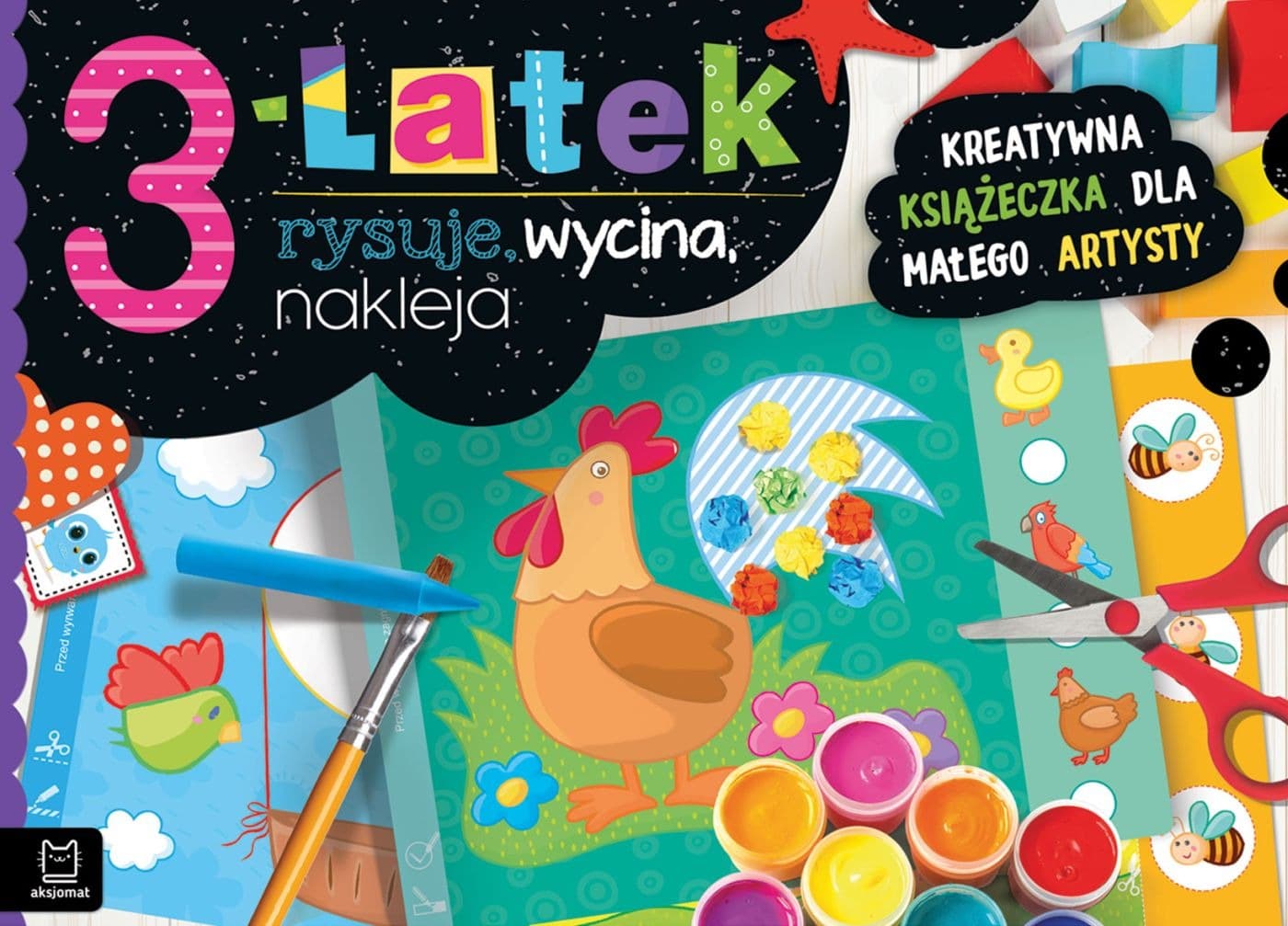 3-latek rysuje, wycina, nakleja. Kreatywna książeczka dla dzieci