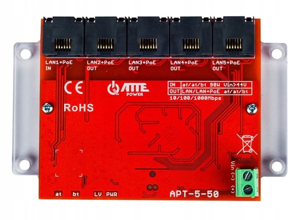Przełącznik PoE 5-portowy ATTE Extender
