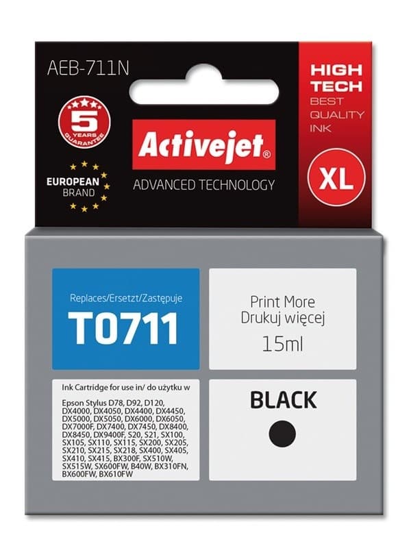Activejet Zamiennik tuszu do Epson 15 ml czarny