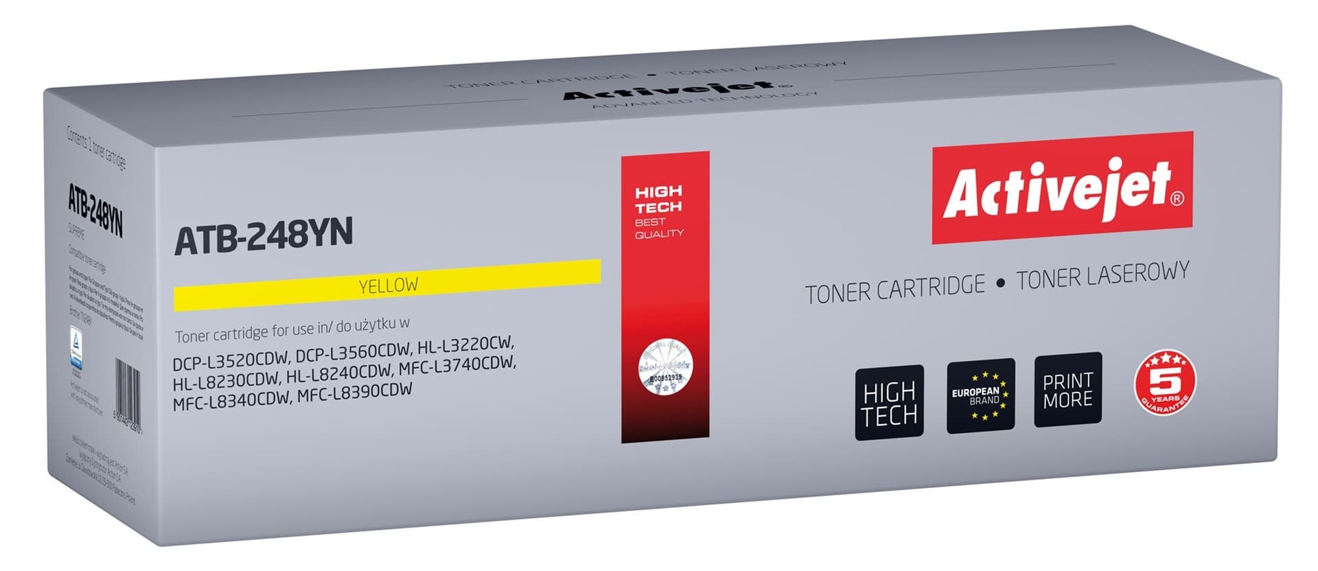 Activejet ATB-248YN Toner zamiennik Brother TN248Y żółty 1000 stron