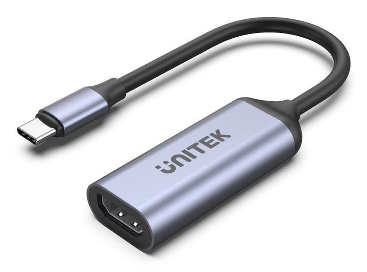 Adapter USB-C na HDMI 2.1 8K 60Hz Unitek szary 15 cm