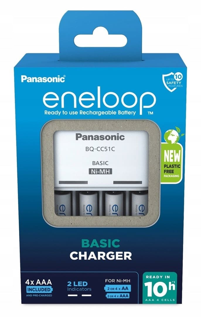 Ładowarka Panasonic Basic + Akumulatory Eneloop AAA 800 mAh 4 szt.