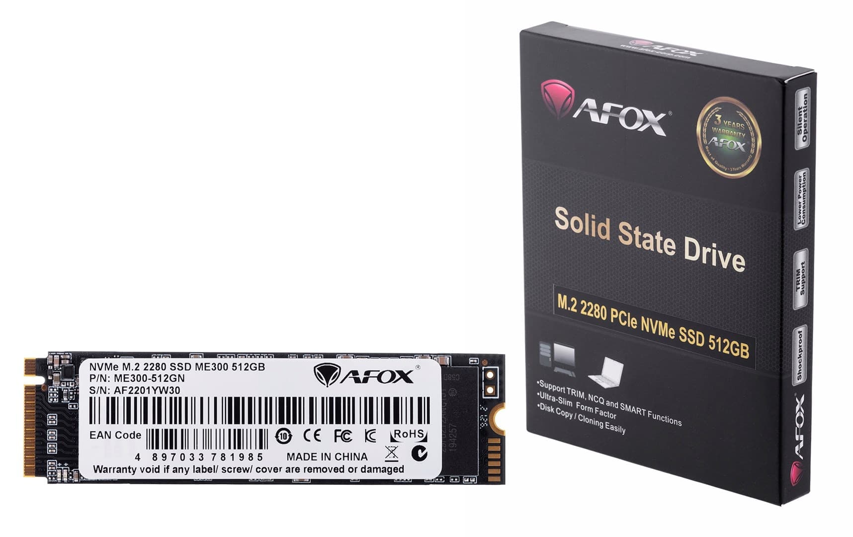 AFOX Dysk SSD 512GB TLC NVMe M.2 PCI-Ex4 ME300