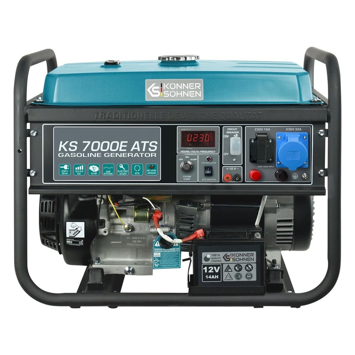 Agregat prądotwórczy benzynowy KS 7000E ATS 5,0kW, 230V, rozruch elektryczny