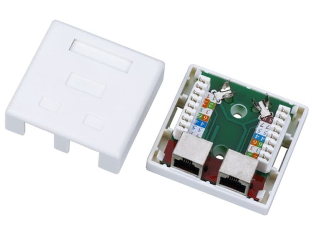 Alantec Gniazdo Natynkowe STP Kat. 5e 2xRJ45 Białe
