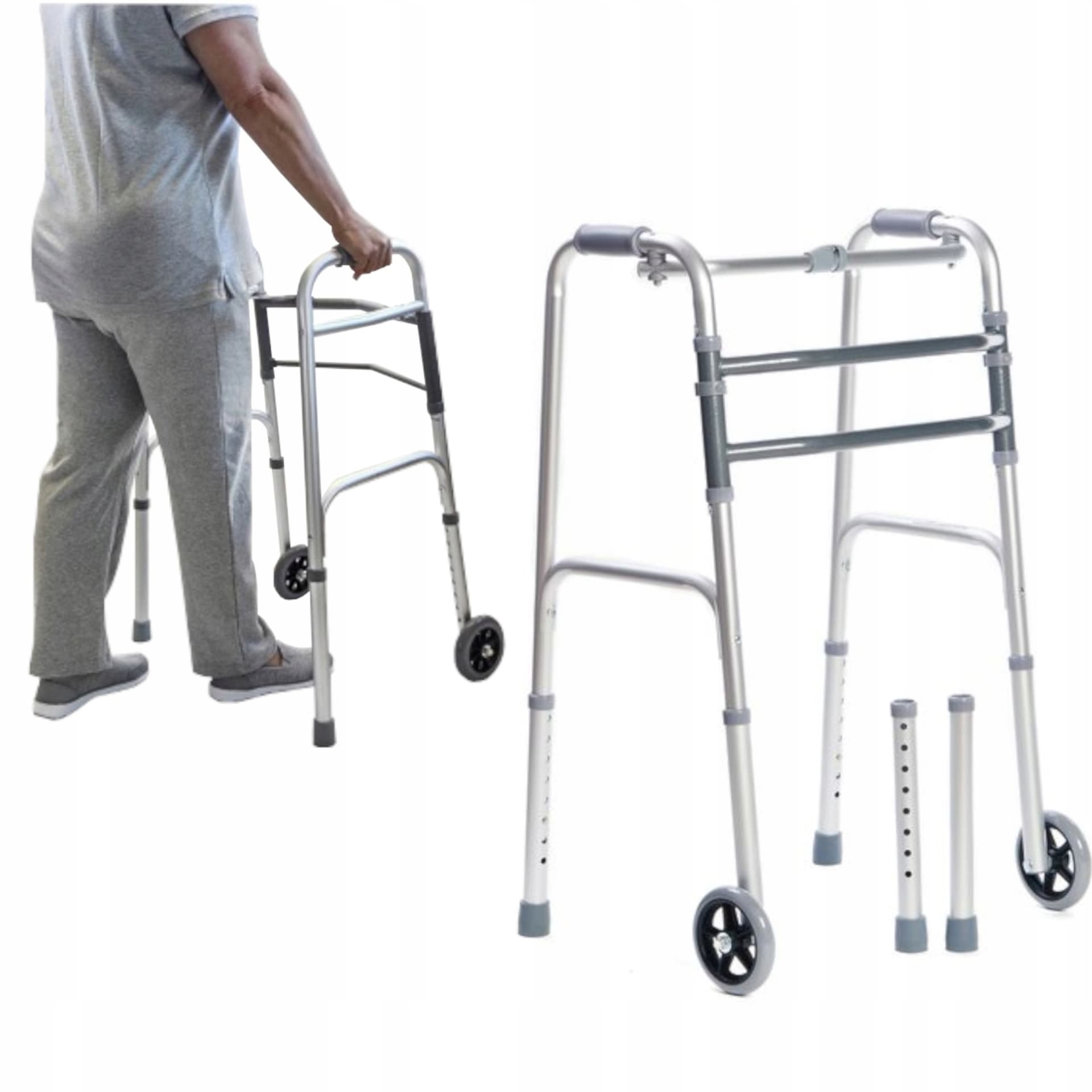 Aluminiowy chodzik rehabilitacyjny terenowy z regulacją wysokości