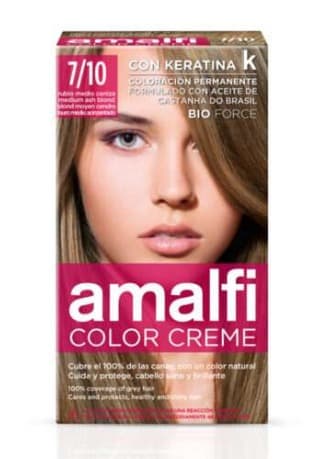 Amalfi Farba do włosów 7/10 Ash Medium Blonde - kremowa, długotrwała koloryzacja
