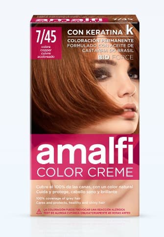 Amalfi Farba do włosów 7/45 Copper - kremowa, długotrwała koloryzacja