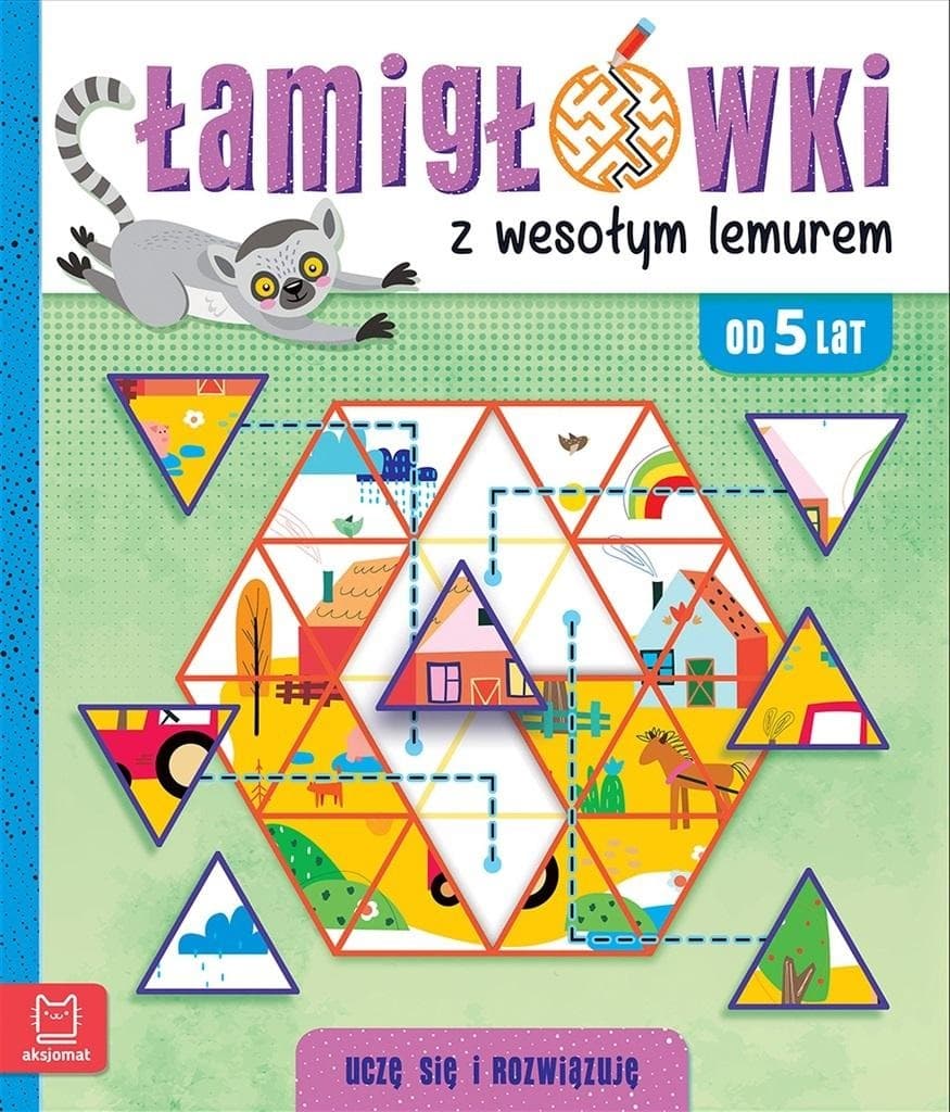 Łamigłówki z wesołym lemurem. Uczę się i rozwiązuję dla dzieci 5+