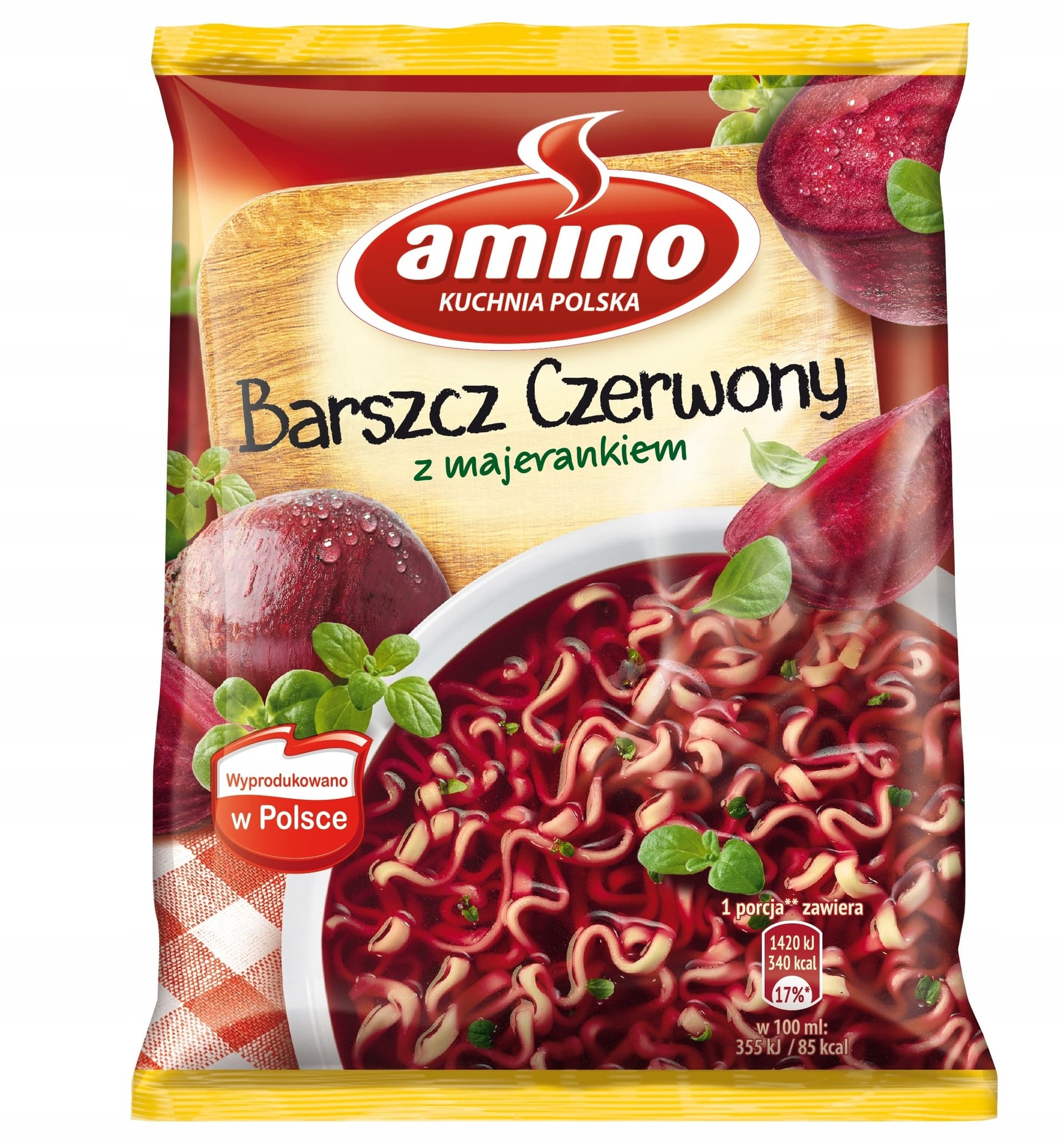 Amino Zupa błyskawiczna barszcz czerwony z majerankiem 66 g