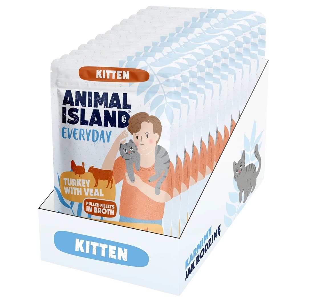 ANIMAL ISLAND Kitten indyk z cielęciną karma mokra dla kota 12x85g