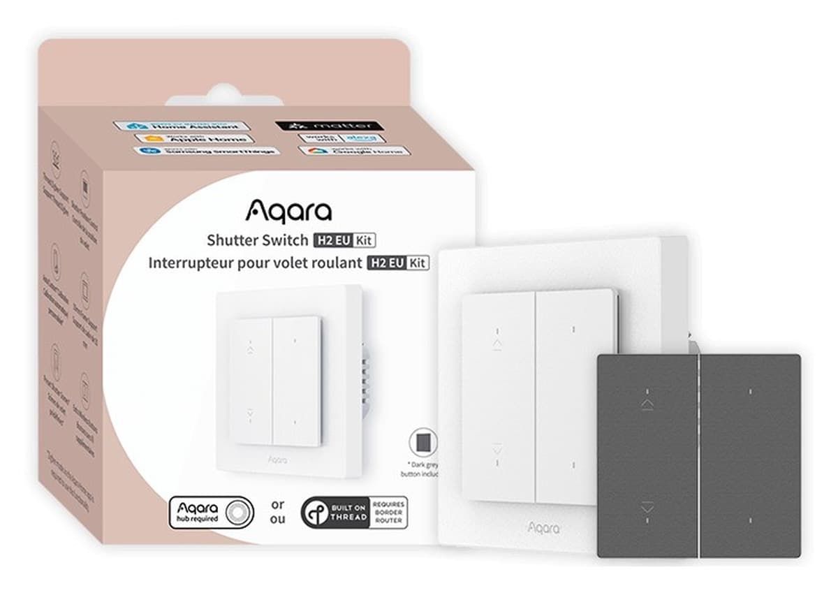 Aqara Light Switch H2 EU Bezprzewodowy - Szary, Biały