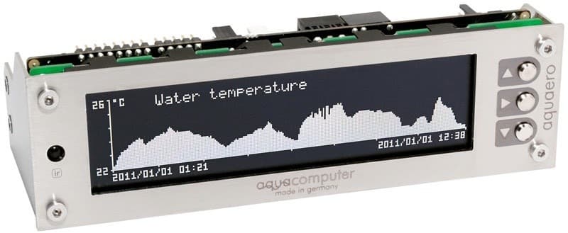 Aqua Computer regulator prędkości wentylatora LCD stal nierdzewna