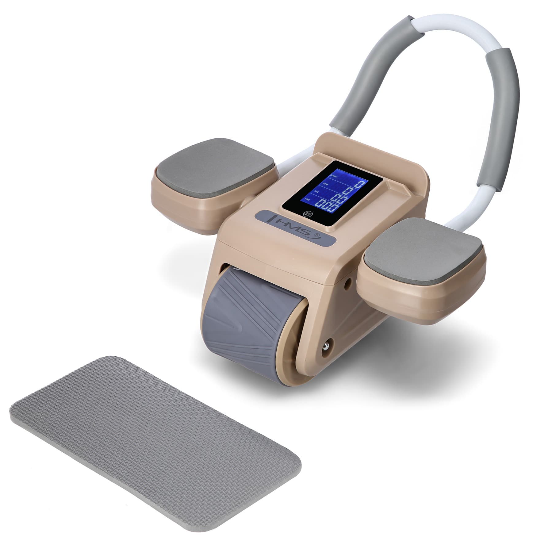 HMS Koło do ćwiczeń brzucha KA08 BROWN z LCD i ładowaniem