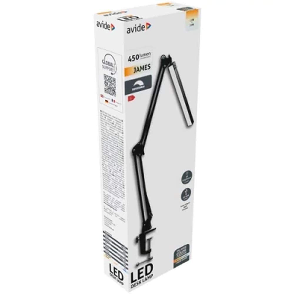 Avide LED lampa stołowa z klipsem 12W