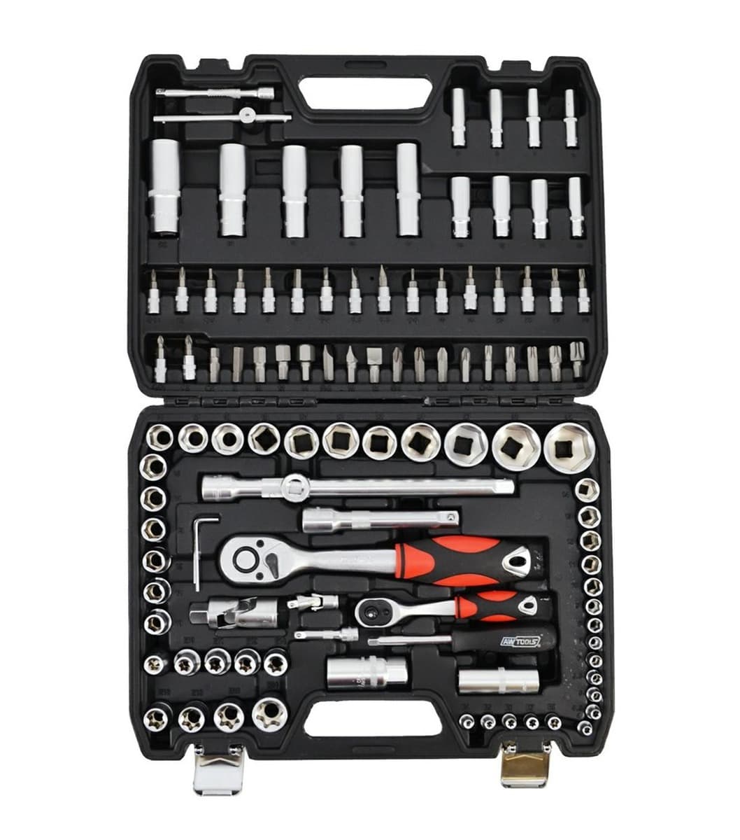 AWTOOLS ZESTAW KLUCZY NASADOWYCH 108 elementów 1/2" / 1/4" BLACK LINE