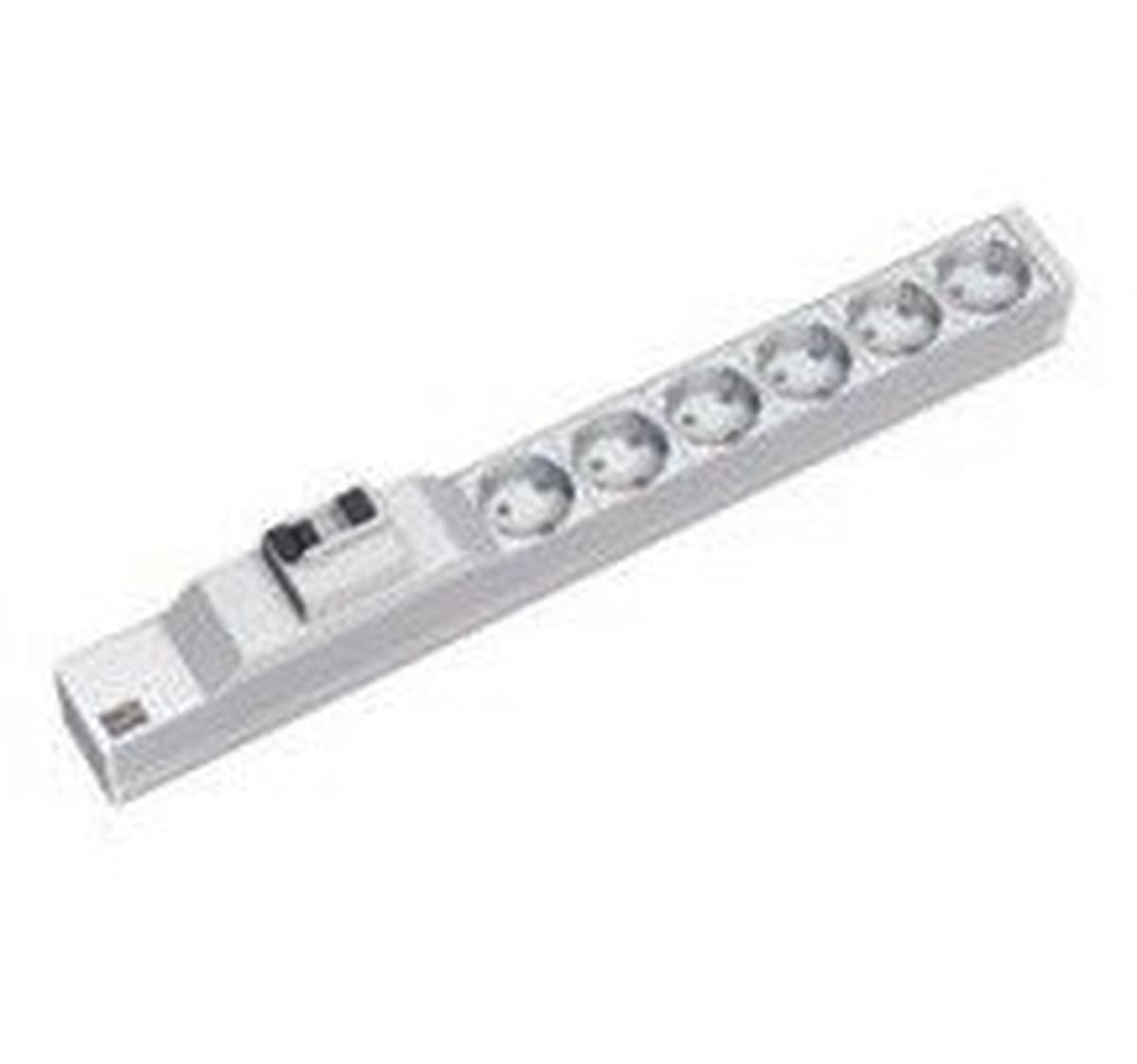 Bachmann 333.411 PDU rozdzielacz zasilania 6 gniazd 1U Szary/Srebrny