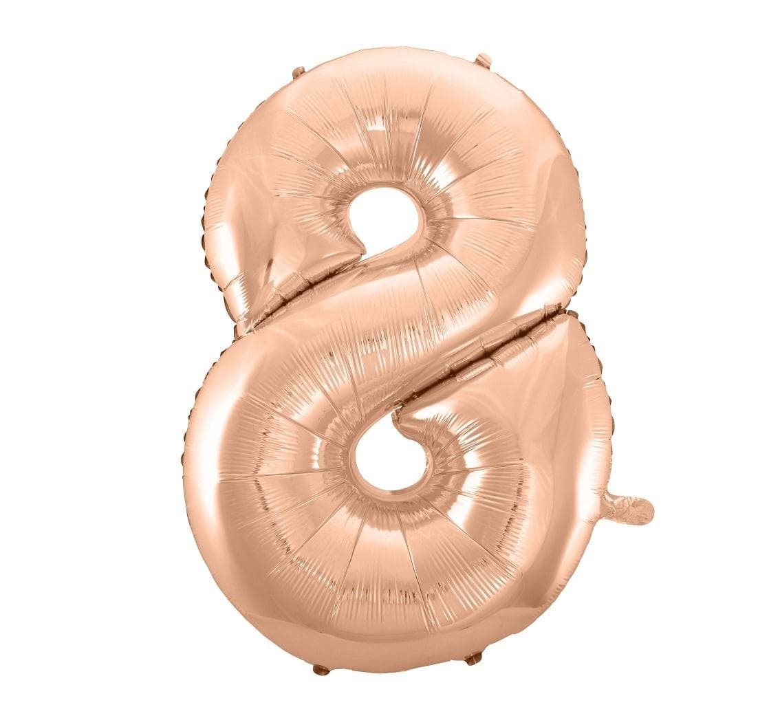 Balon foliowy cyfra 8 różowo-złoty 92 cm