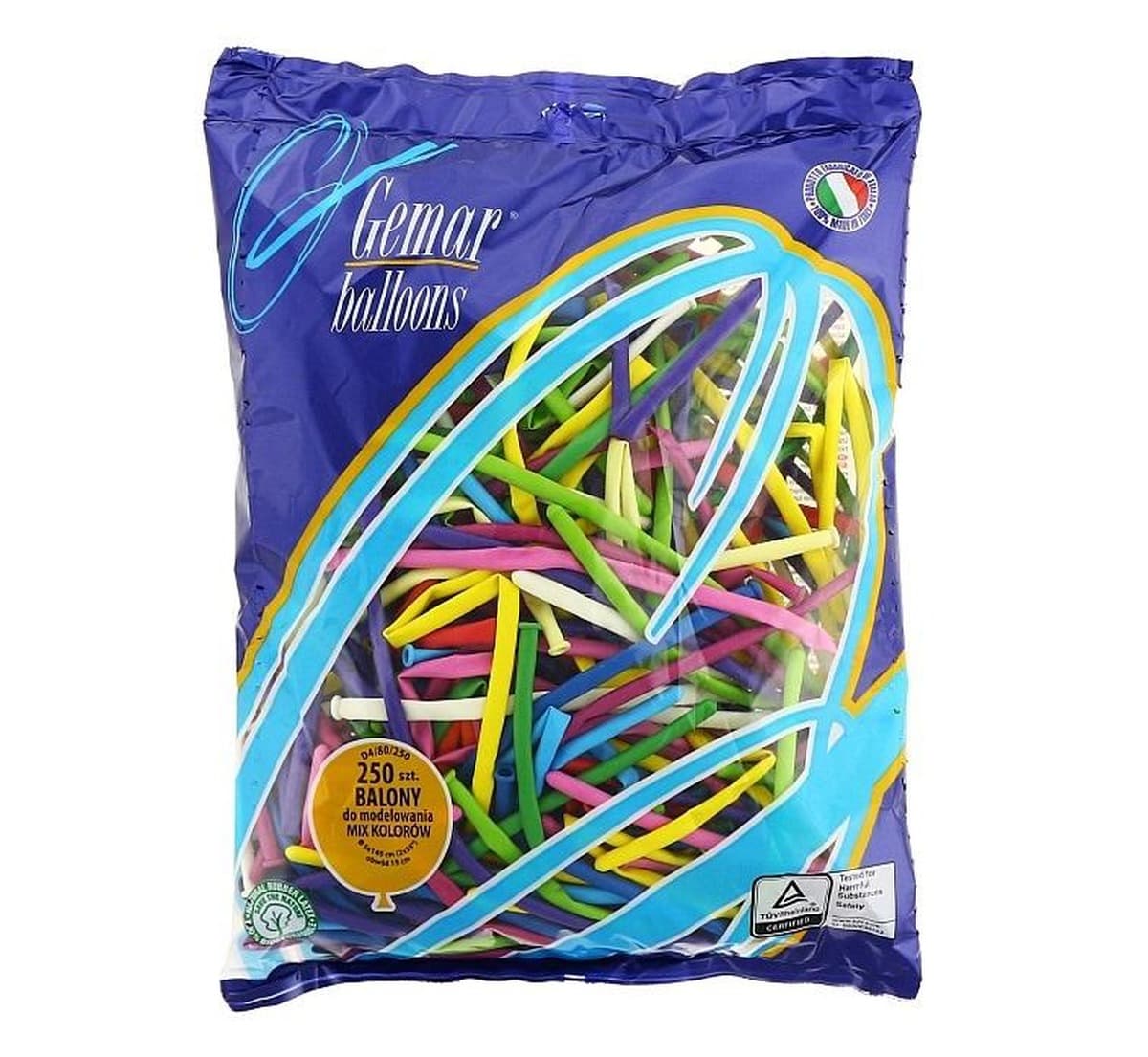 Balony do modelowania różnokolorowe Mix 250 sztuk