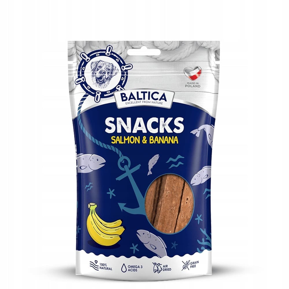 Baltica Excellent Przysmak dla psa łosoś i banan 80g