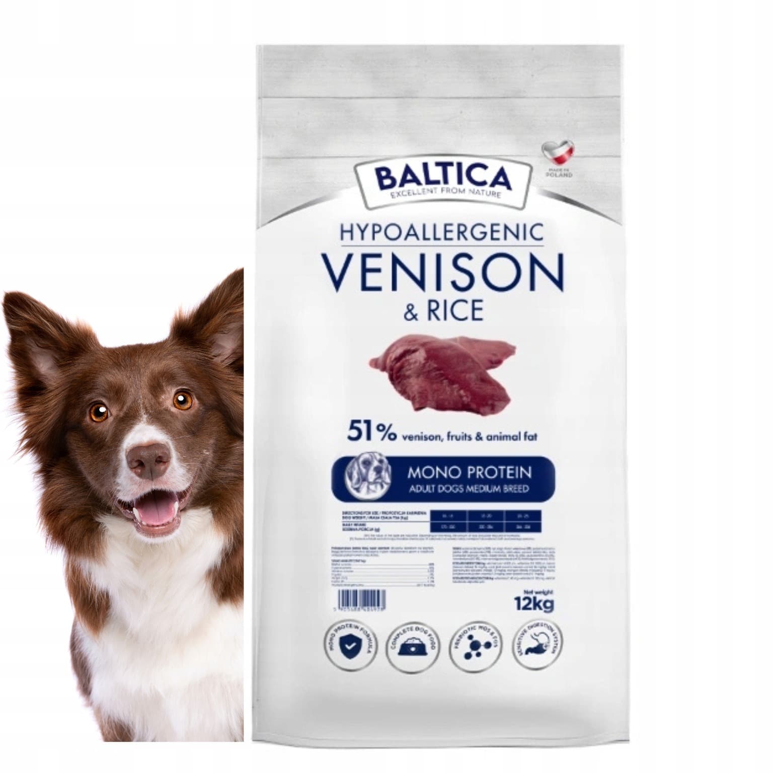 Baltica Nutraceutic Hipoalergiczna karma dla psa dziczyzna i ryż rasy średnie 12 kg
