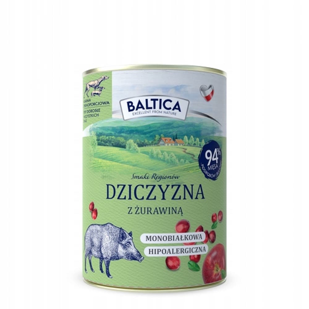 Karma dla psa Baltica Smaki Regionów Dziczyzna z Żurawiną 400 g