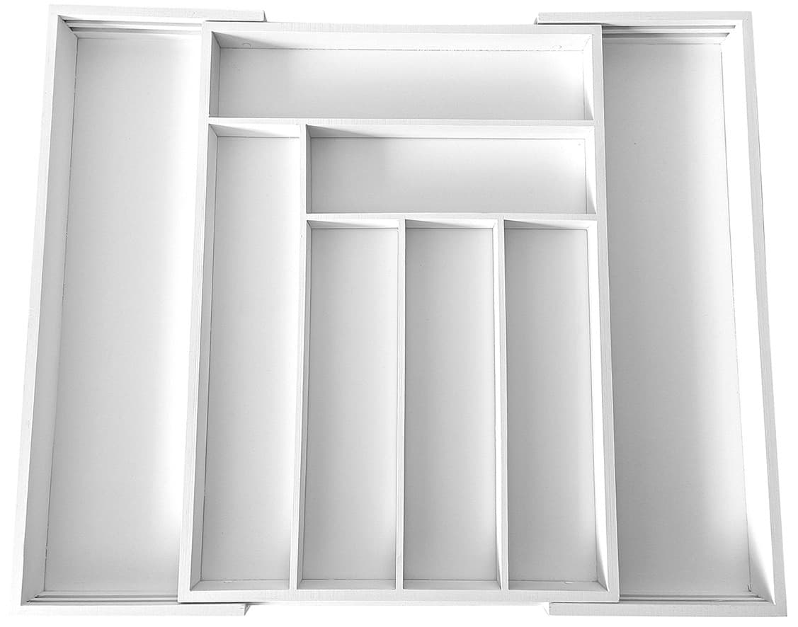 Bambusowy organizer do szuflady biały rozsuwany 52x43x5 cm KINGHoff
