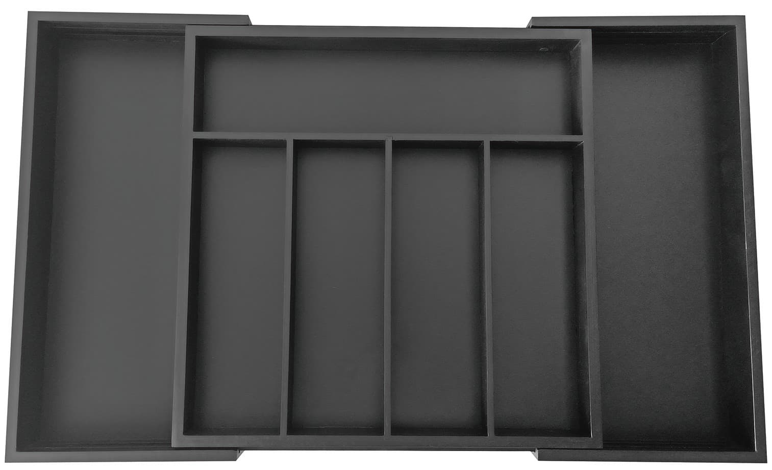 Organizer bambusowy do szuflady Kinghoff 52 x 31,5 x 5 cm czarny