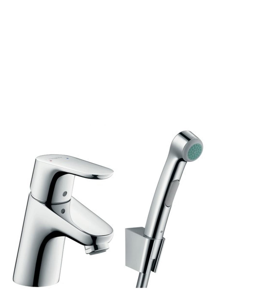 Bateria umywalkowa Hansgrohe Focus E2 z czarnymi akcentami