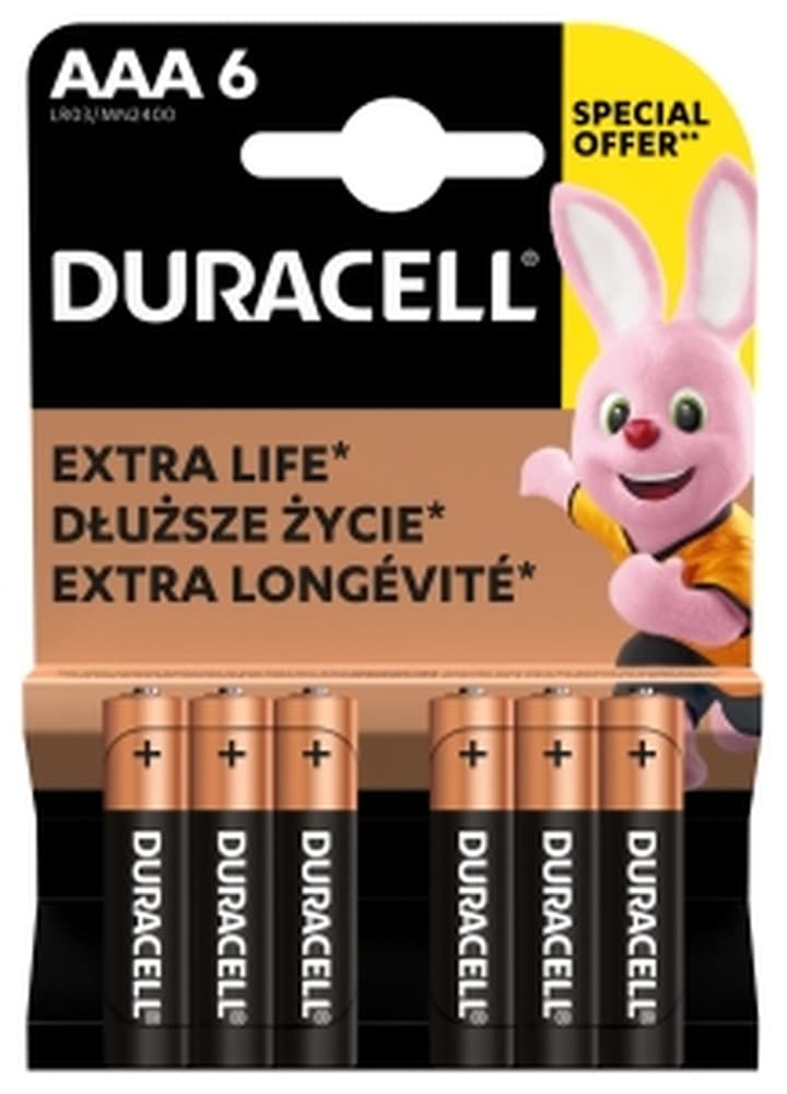 Bateria alkaliczna Duracell AAA LR03 6 szt.