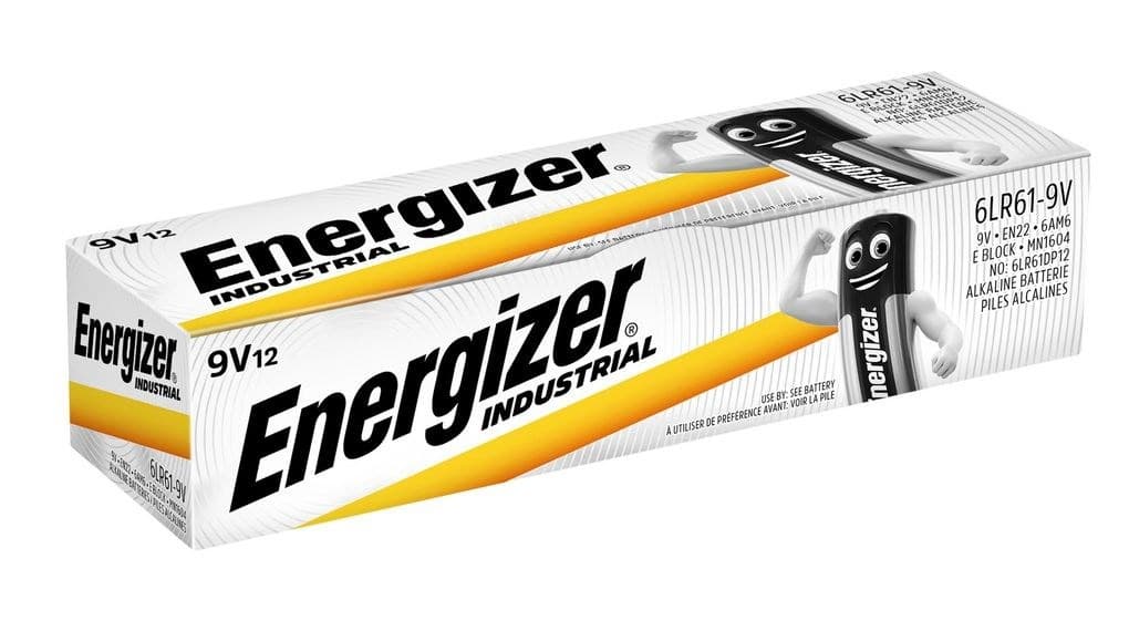 Energizer Baterie alkaliczne 6LR61 9V 12 sztuk Industrial Pro
