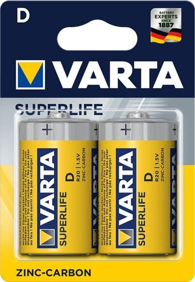 Baterie cynkowo-węglowe Varta Superlife D R20 2 sztuki