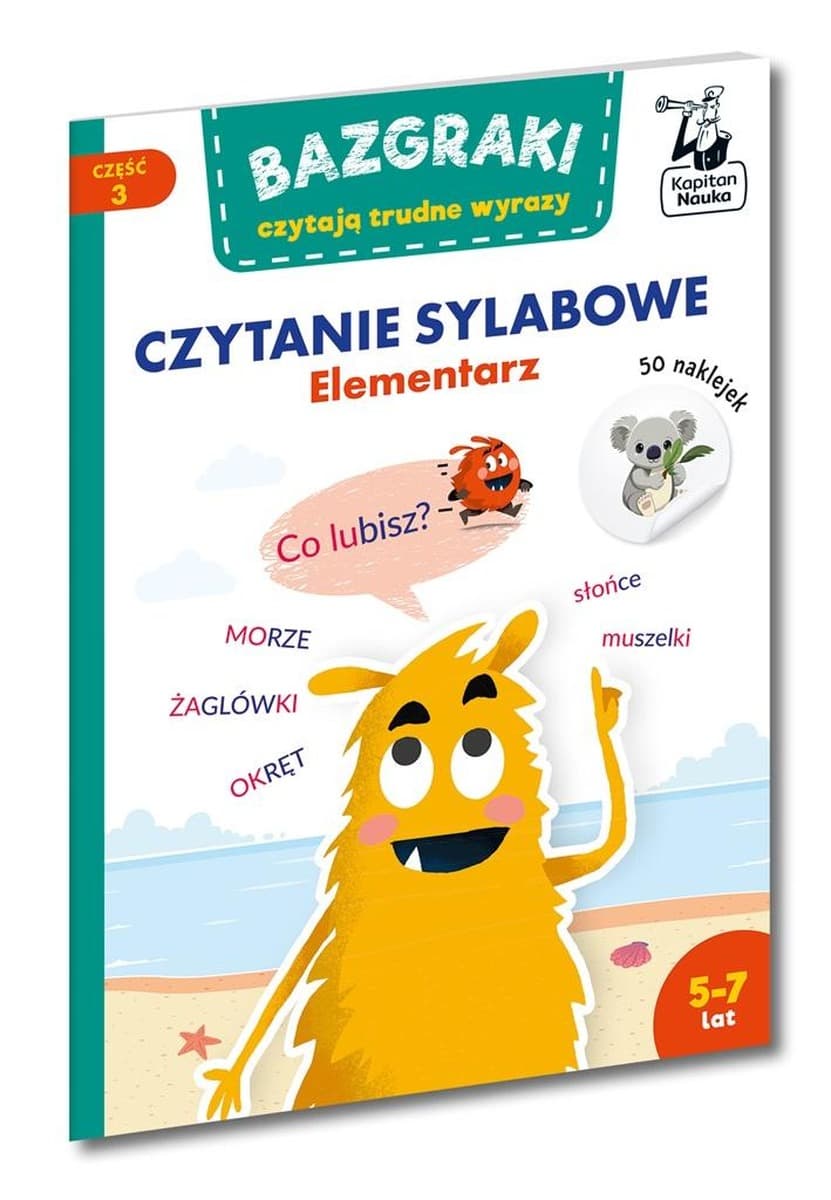 Bazgraki czytają trudne wyrazy. Czytanie sylabowe. Elementarz. Kapitan Nauka