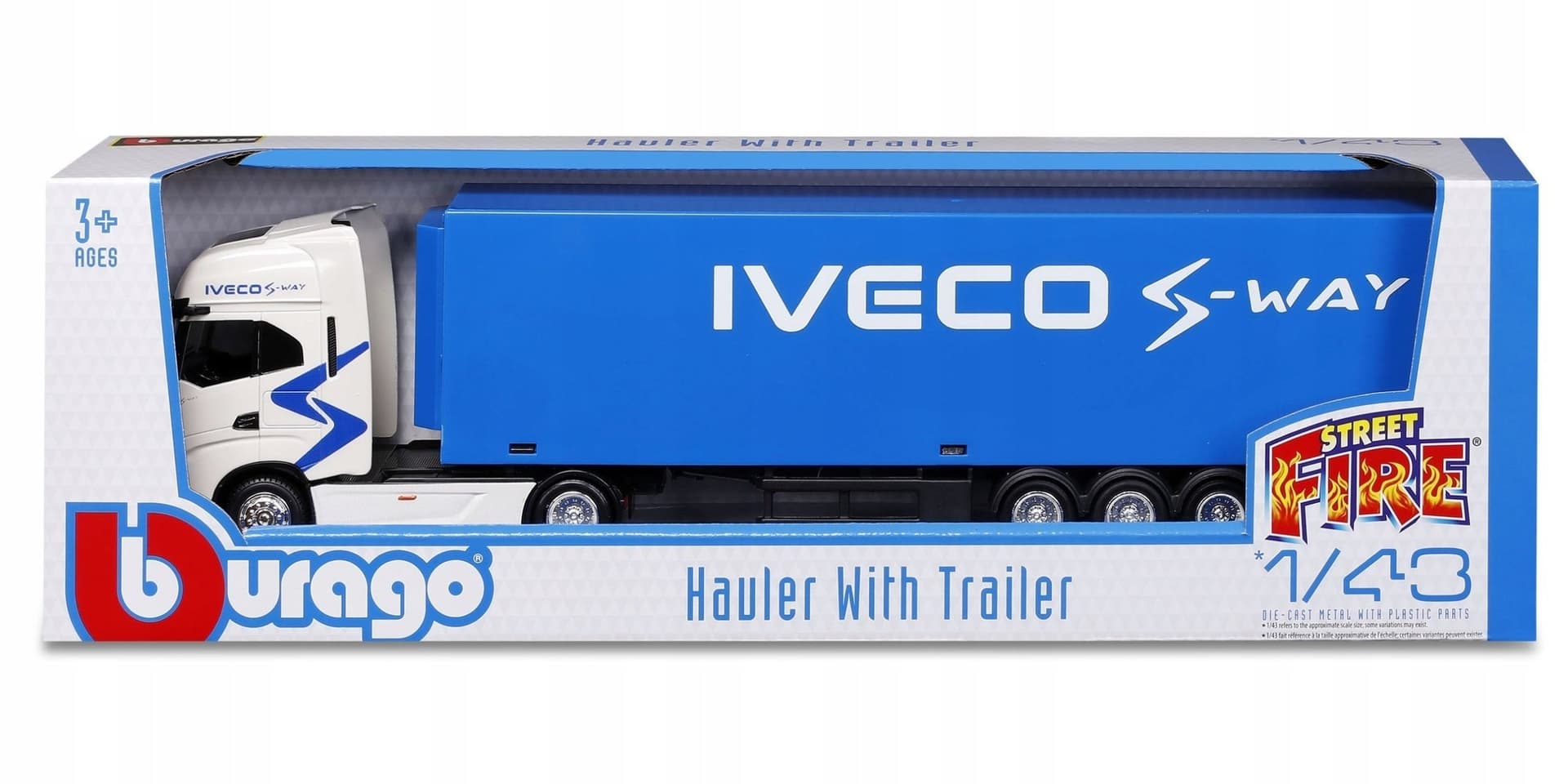 Bburago Model 1:43 IVECO S-WAY 570 ciężarówka z naczepą 18-31469