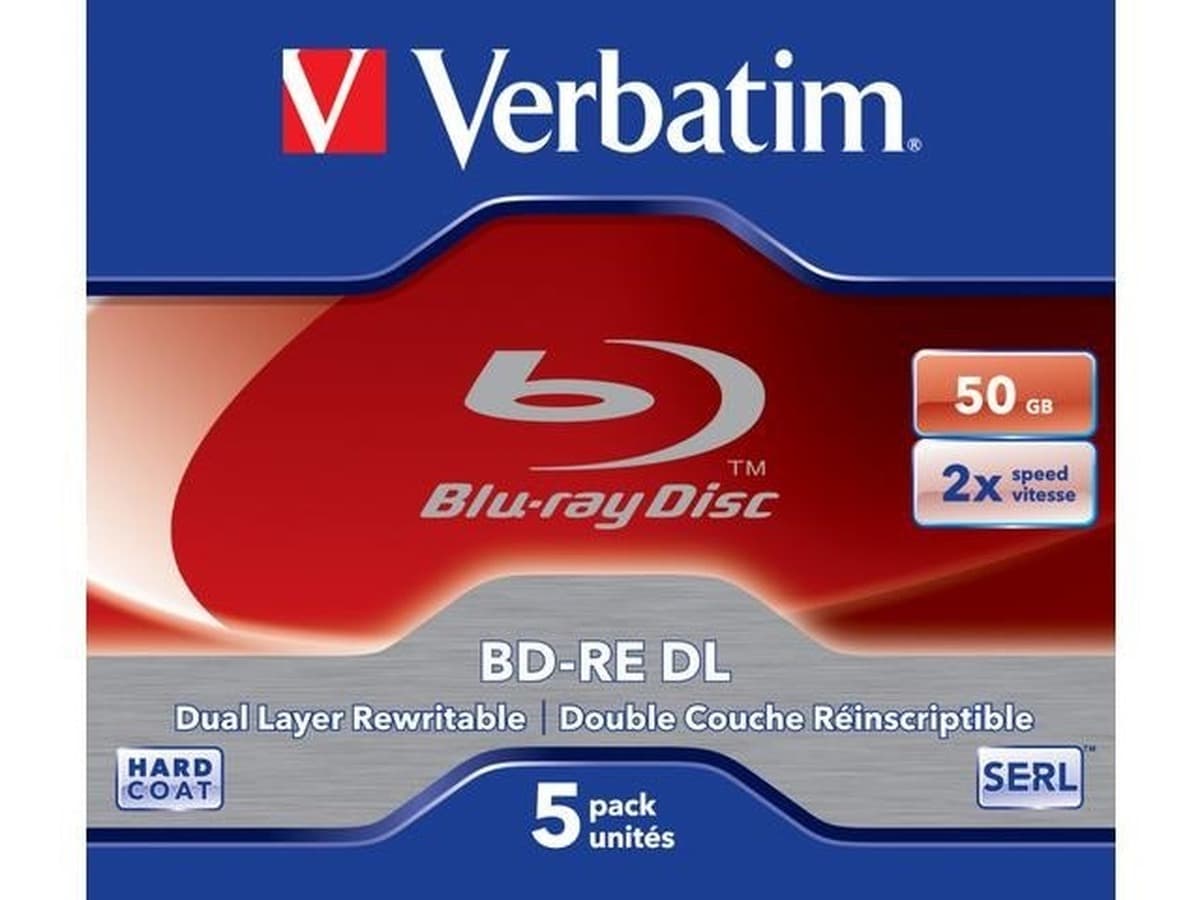 BD-RE DL Płyta Blu-ray 50 GB 5 sztuk w kufereku Jewel Case