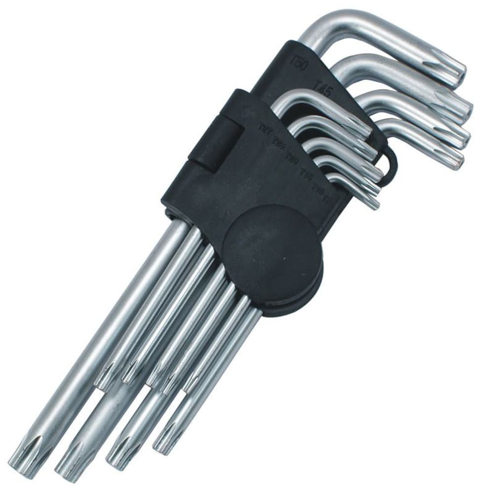 Zestaw 9 długich kluczy Torx z otworem BEAST