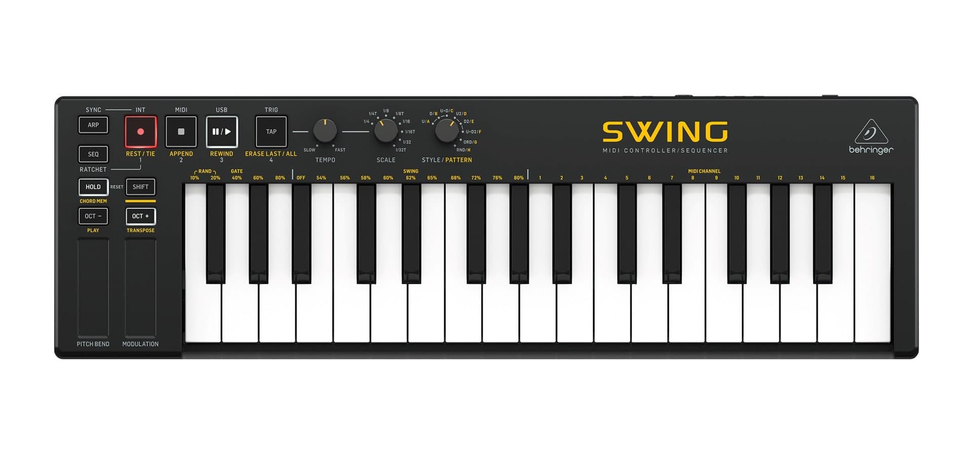 Behringer Klawiatura sterująca - USB MIDI CV SWING