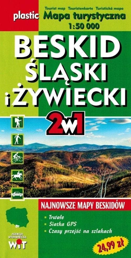 Mapa turystyczna Beskid Śląski i Żywiecki 1:50 000 - Laminowana