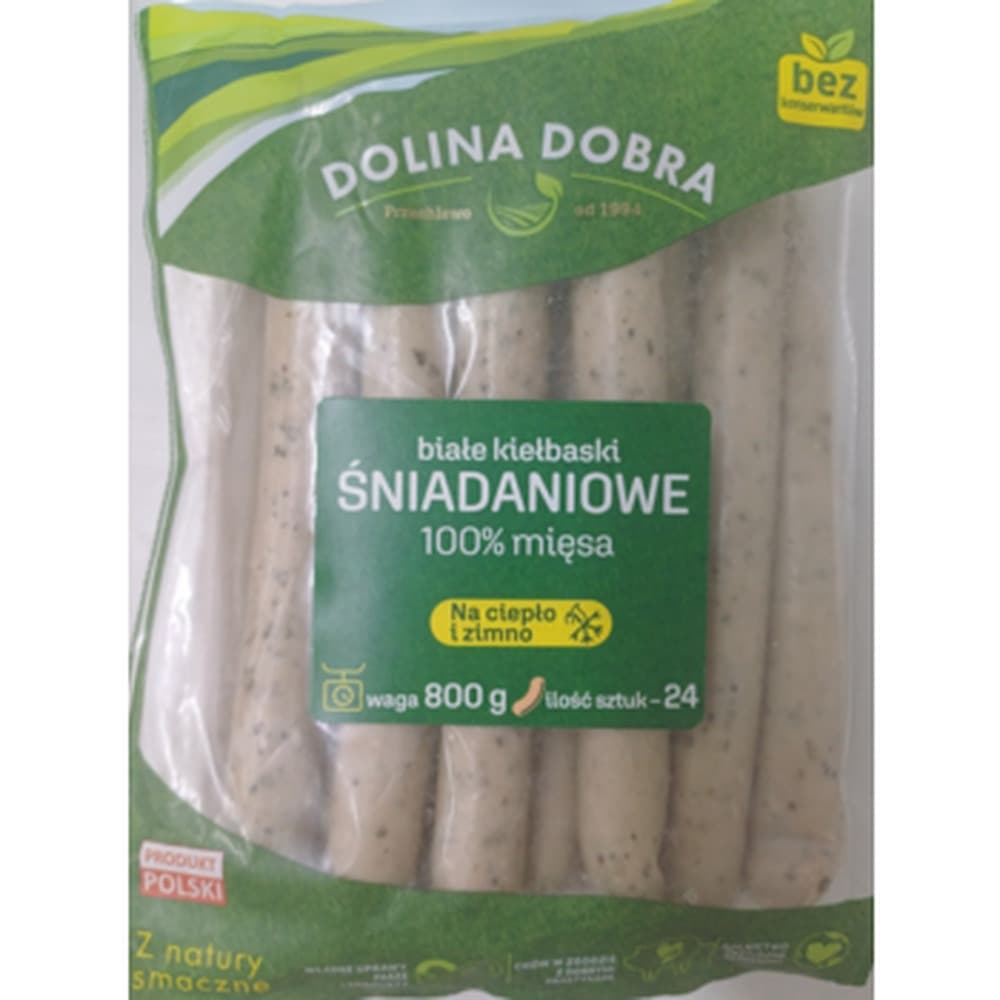 Białe kiełbaski śniadaniowe 800 g Dolina Dobra