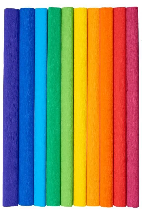 Bibuła marszczona mix tęcza 50 x 200 cm 10 sztuk HERLITZ