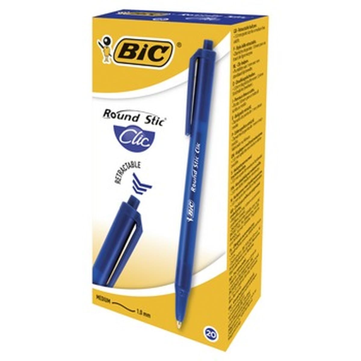R- BIC Round Stic Clic długopis niebieski pudełko 20szt