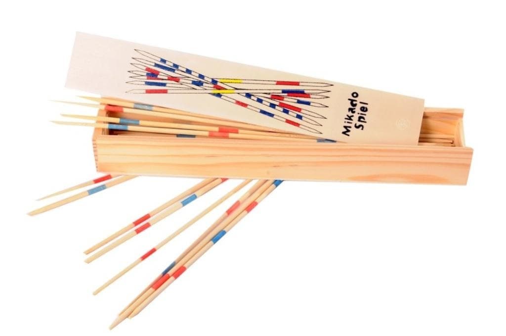 Bierki Mikado 25 cm w drewnianym pudełku