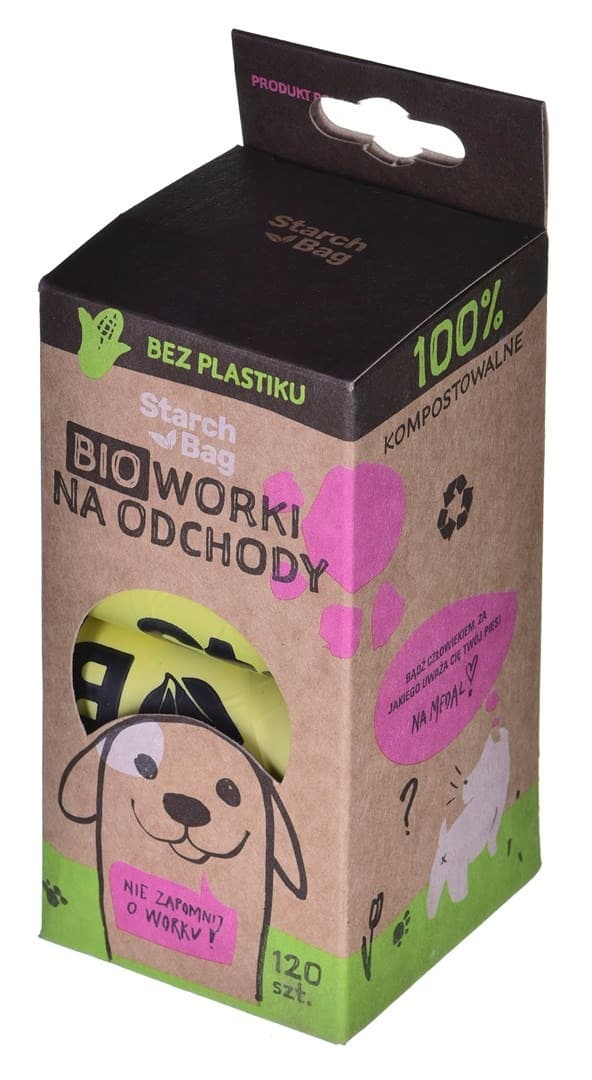 Bioworki na odchody dla psów 8 rolek po 15 sztuk